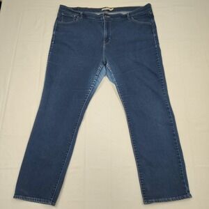 Levi's 724 High Rise Straight Jeans Women's 22W Plus Size Y2K Vintage Wash Denim